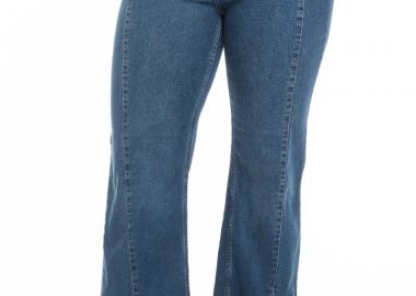 Παντελόνι Jean με νερβίρ και άνοιγμα σε denim blue χρώμα -  - 