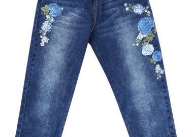 Παντελόνι Jean Monnalisa C-Ricamo Rose 196401R4 6015-5556 Κορίτσι - Monnalisa - 