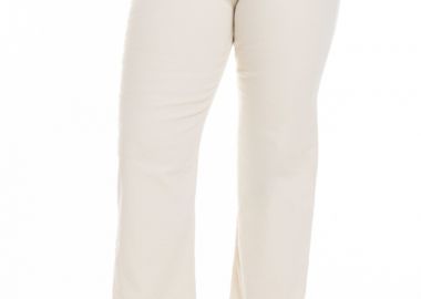 Παντελόνι jean plus size ίσια γραμμή σε εκρού χρώμα -  - 