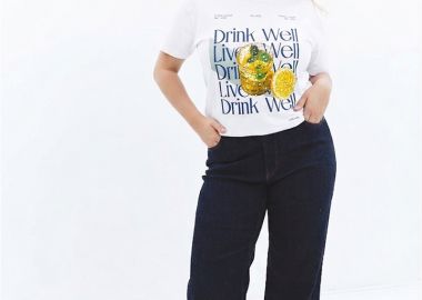 Παντελόνι jean wide leg σε dark blue denim χρώμα plus size -  - 