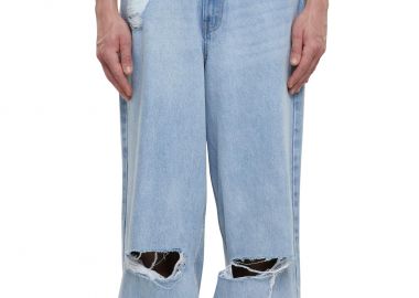 Παντελόνι Jeans Heavy Ounce Knee Cut Baggy Fit TB6682 Urban Classics new light blue washed - Urban Classics - 