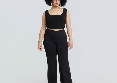 Παντελόνι καμπάνα ελαστικό βισκόζη - MAT FASHION - 