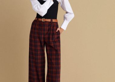 Παντελόνι καρό με ζώνη - 5206179044516 -  - 