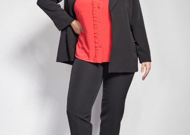 Παντελόνι κοστουμιού ανορθωτικό κρεπ με τσάκιση -  - 