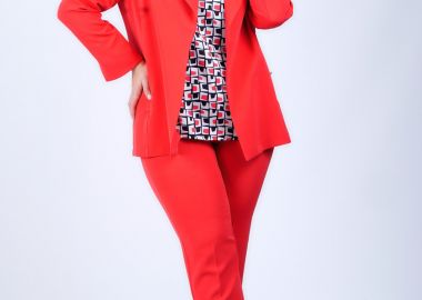 Παντελόνι κοστουμιού ανορθωτικό κρεπ με τσάκιση -  - 