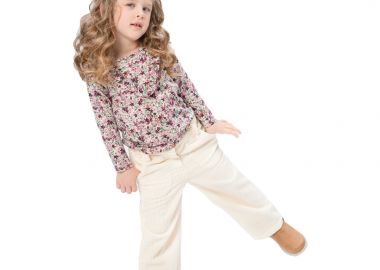 Παντελόνι κοτλέ φαρδύ για κορίτσι - ΒΑΝΙΛΙΑ 16-124246-2 - energiers - 