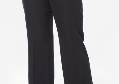 Παντελόνι κρεπ καμπάνα σε μαύρο χρώμα -  - 