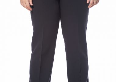 Παντελόνι κρεπ με λάστιχο στα πλαϊνά σε μαύρο χρώμα -  - 