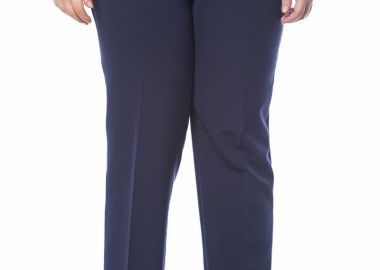 Παντελόνι κρεπ με λάστιχο στα πλαϊνά σε μπλε χρώμα -  - 