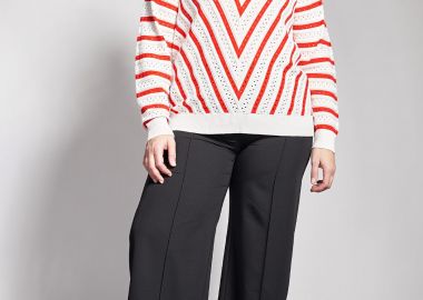 Παντελόνι κρεπ σε tailored γραμμή με νερβίρ -  - 