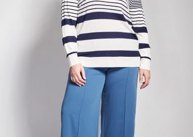 Παντελόνι κρεπ σε tailored γραμμή με νερβίρ -  - 