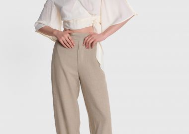 Παντελόνι λινό με ελαστική μέση - 5206634912510 -  - 