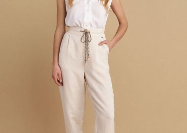 Παντελόνι λινό με κορδόνι - 5207251492515 -  - 