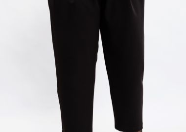 Παντελόνι με διπλές πιέτες σε μαύρο χρώμα -  - 