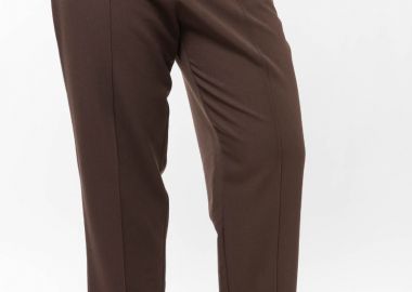 Παντελόνι με νερβίρ σχέδιο σε καφέ χρώμα -  - 