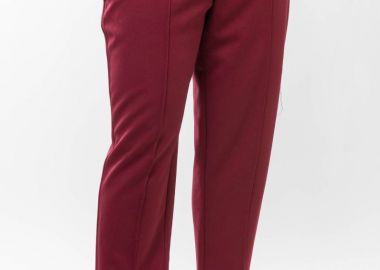 Παντελόνι με νερβίρ σχέδιο σε μπορντώ χρώμα -  - 
