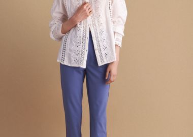 Παντελόνι με ρεβέρ και ελαστική μέση - 5206634988898 -  - 