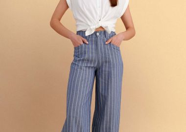 Παντελόνι ψηλόμεσο ριγέ - 5206179124201 -  - 