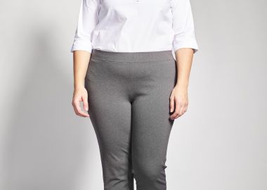 Παντελόνι punto με ρεβέρ και ελαστική μέση -  - 