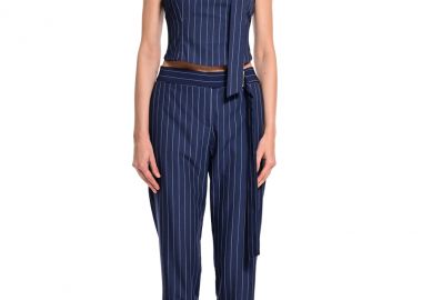 Παντελόνι Ριγέ Cropped Με Ζώνη WECOSS -  - 