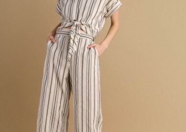 Παντελόνι ριγέ με ελαστική μέση - 5206634914118 -  - 