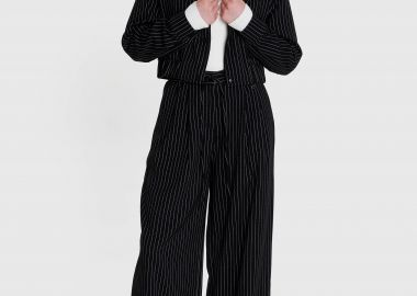 Παντελόνι ριγέ με υφασμάτινη ζώνη - 5206179000611 -  - 