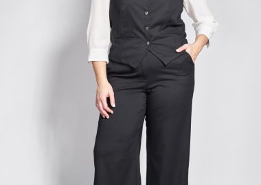 Παντελόνι σε linen look με φαρδιά μπατζάκια -  - 