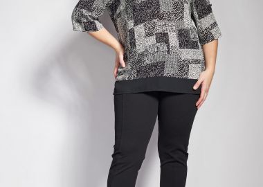 Παντελόνι slim scuba με ελαστική μέση και νερβίρ -  - 