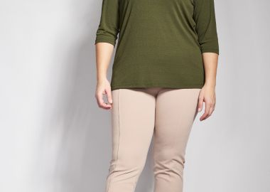 Παντελόνι slim scuba με ελαστική μέση και νερβίρ -  - 