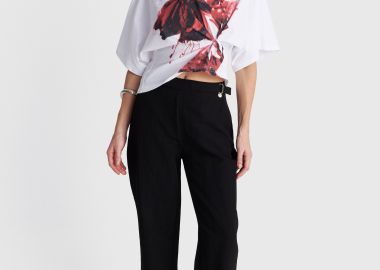 Παντελόνι straight με λεπτομέρεια στη μέση - 5206179083638 -  - 