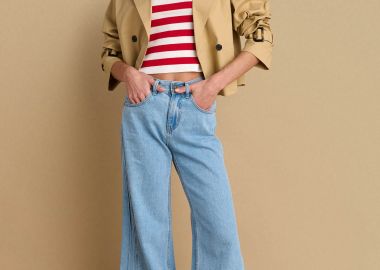 Παντελόνι τζιν wide leg με διακοσμητικές ραφές - 5206634911322 -  - 