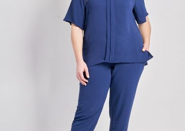 Παντελόνι washed με ρεβέρ -  - 