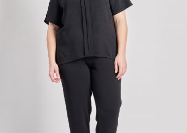 Παντελόνι washed με ρεβέρ -  - 