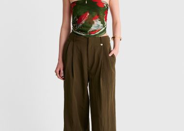 Παντελόνι wide leg με πιέτες - 5206179084260 -  - 