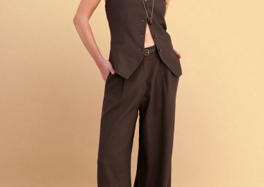 Παντελόνι wide leg με ζώνη - 5206179078412 -  - 