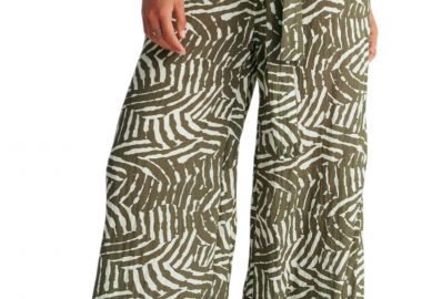 Παντελόνι Υφασμάτινο Ale Εμπριμέ Με Ζώνη 8923064-KHAKI Γυναικείο - Ale - 