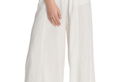 Παντελόνι Υφασμάτινο Ale Λινό Με Ελαστική Μέση 8920758-WHITE Γυναικείο - Ale - 