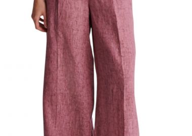 Παντελόνι Υφασμάτινο Ale Λινό Wide Leg 8923189-DUSTY ROSE Γυναικείο - Ale - 