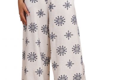 Παντελόνι Υφασμάτινο Attrattivo Εμπριμέ 9922088-WHITE Γυναικείο - Attrattivo - 