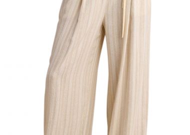 Παντελόνι Υφασμάτινο Attrattivo Λινό Lurex 9920923-VANILLA Γυναικείο - Attrattivo - 