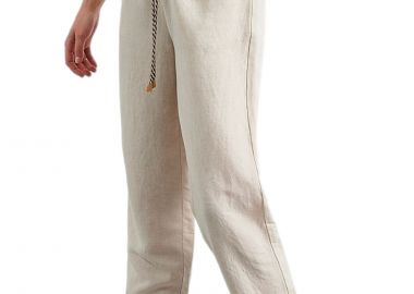 Παντελόνι Υφασμάτινο Attrattivo Λινό Με Πιέτες 9912683-NATURAL Γυναικείο - Attrattivo - 