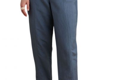 Παντελόνι Υφασμάτινο Attrattivo Λινό Με Ρεβέρ 9920942-GREYBLUE Γυναικείο - Attrattivo - 