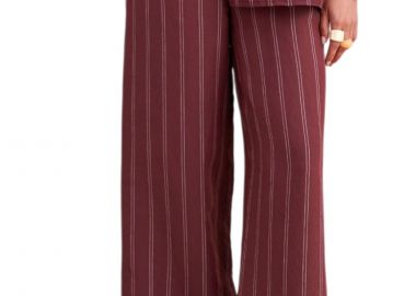 Παντελόνι Υφασμάτινο Attrattivo Με Ριγέ Μοτίβο 9923697-BORDEAUX Γυναικείο - Attrattivo - 