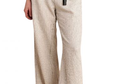 Παντελόνι Υφασμάτινο Attrattivo Ριγέ Με Ζώνη 91103094-OFF WHITE Γυναικείο - Attrattivo - 