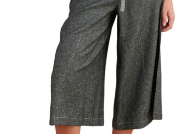 Παντελόνι Υφασμάτινο Attrattivo Ζιπ Κιλότ Τύπου Denim 9923076-BLACK Γυναικείο - Attrattivo - 