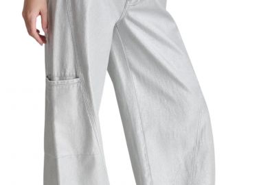 Παντελόνι Υφασμάτινο DKNY High Rise Clean Cargo DJ4M4078-SIL Γυναικείο - DKNY - 