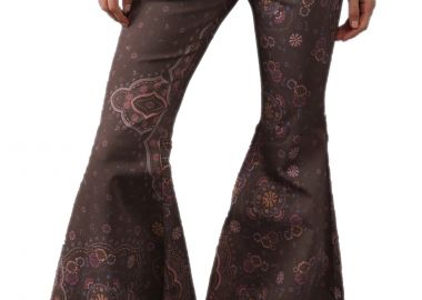 Παντελόνι Υφασμάτινο Free People Just Float On Flare Geo OB840202-DARK BROWN Γυναικείο - Free People - 