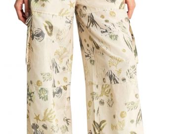Παντελόνι Υφασμάτινο Funky Buddha Cargo Με Μοτίβο FBL013-131-02-CHALK Γυναικείο - Funky Buddha - 