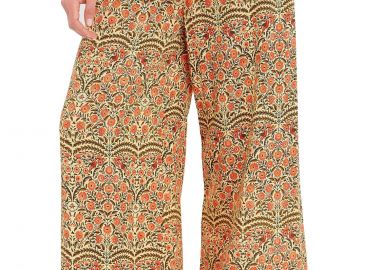 Παντελόνι Υφασμάτινο Funky Buddha Εμπριμέ FBL005-116-02-DK ORANGE Γυναικείο - Funky Buddha - 