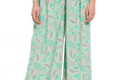 Παντελόνι Υφασμάτινο Funky Buddha Με Εμπριμέ Μοτίβο FBL007-113-02-GREEN FIG Γυναικείο - Funky Buddha - 